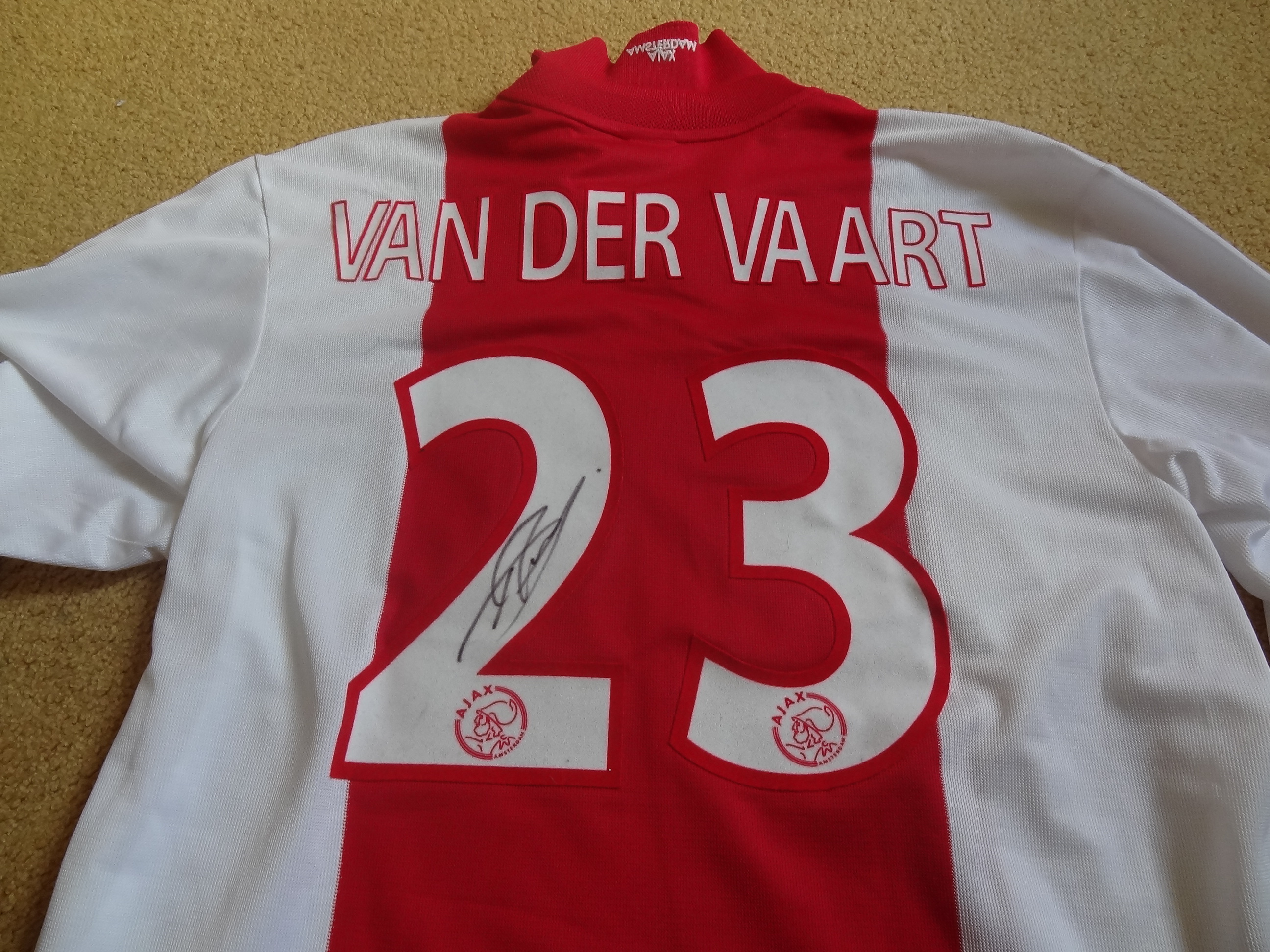 vriendelijk Immuniseren Sportschool 01/02 Signed Match worn Rafael van der Vaart Ajax home | voetbalcollectie
